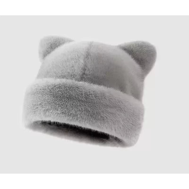 Plush Bear Ears Beanie