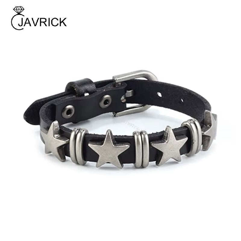 Vintage Star Leather Watchband Bracelet