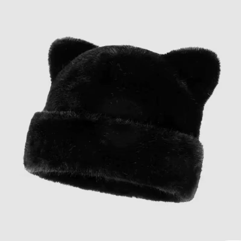 Plush Bear Ears Beanie