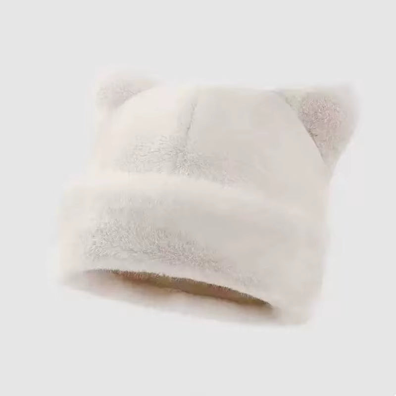 Plush Bear Ears Beanie