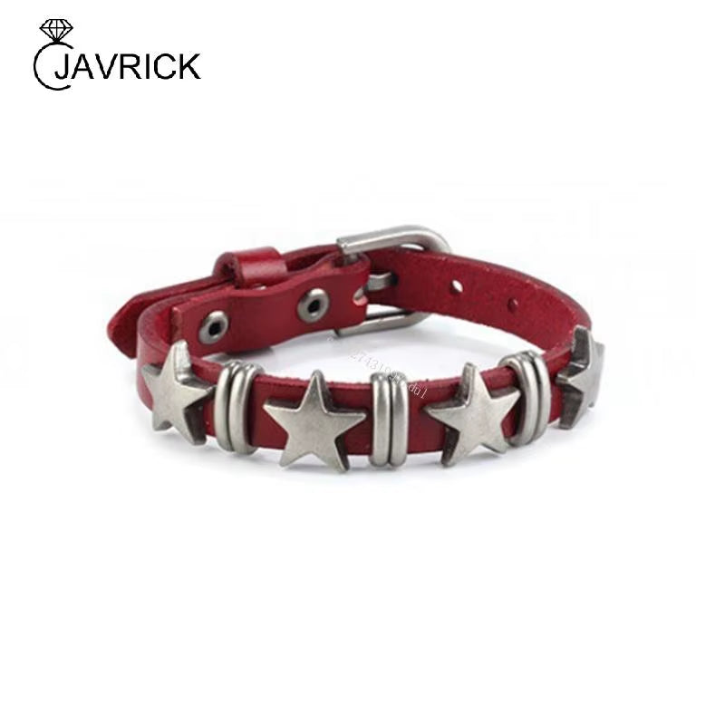 Vintage Star Leather Watchband Bracelet